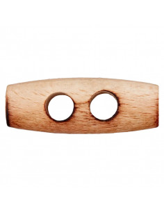 Buchette bois, 2 trous, 32mm, naturel
