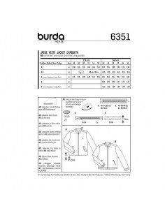 Patron Burda 6351 - Veste pour hommes de 48 à 58 2
