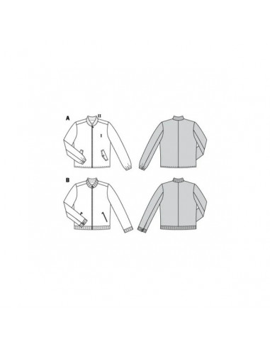 Patron Burda 6351 - Veste pour hommes de 48 à 58