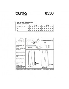 Patron Burda 6350 - Pantalon pour hommes de 46 à 56 2