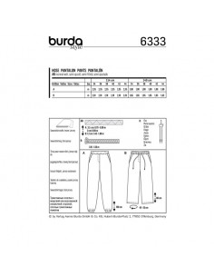 Patron Burda 6333 - Pantalon pour femmes de 34 à 44 2
