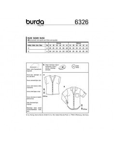 Patron Burda 6326 - Chemisier pour femmes de 34 à 44 2