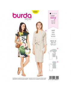 Patron Burda 6322 - Robe pour femmes de 34 à 44