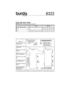 Patron Burda 6322 - Robe pour femmes de 34 à 44 2