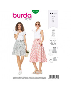 Patron Burda 6319 - Jupe pour femmes de 34 à 44 FR
