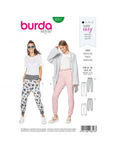 Patron Burda 6317 -  Pantalon pour femmes de 34 à 46