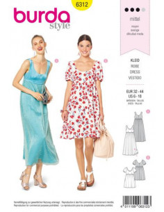Patron Burda 6312 - Robe pour femmes de 32 à 44