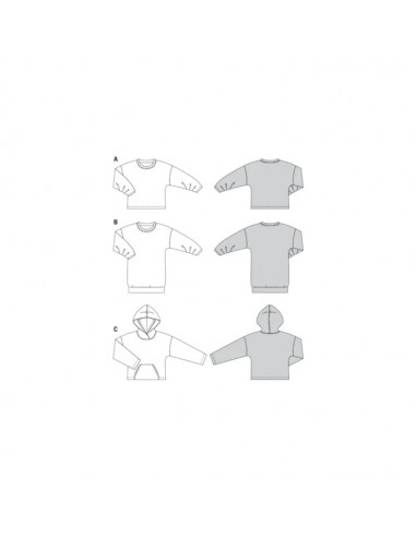 Patron Burda 6296 SweaTee-Shirt pour femmes de 36 à 46