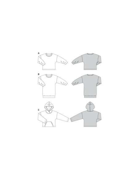 Patron Burda 6296 SweaTee-Shirt pour femmes de 36 à 46