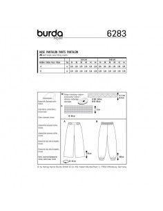 Patron Burda 6283 Pantalon bouffant pour femmes de 36 à 46 2
