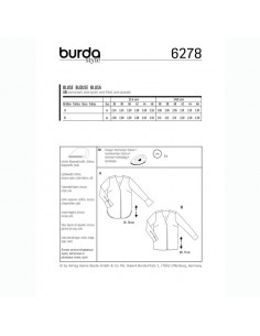 Patron Burda 6278 Blouse à longues manches de 36 à 46 2