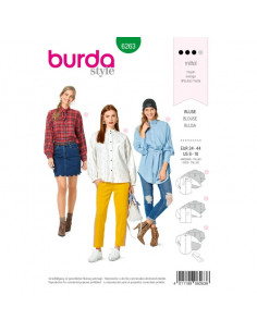 Patron Burda 6263 Chemisier à variation de cols pour femmes de 34 à 44