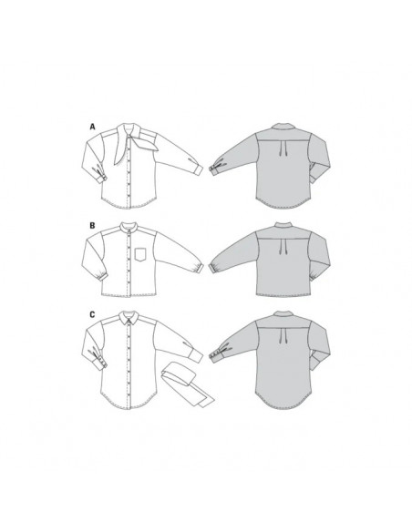 Patron Burda 6263 Chemisier à variation de cols pour femmes de 34 à 44