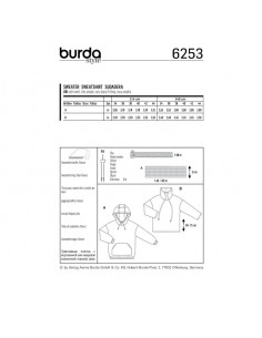 Patron Burda 6253 Sweat shirt pour femmes de 34 à 44 2