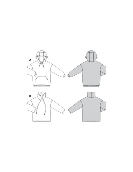 Patron Burda 6253 Sweat shirt pour femmes de 34 à 44