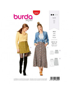 Patron Burda 6252 Jupe évasée pour femmes de 34 à 44