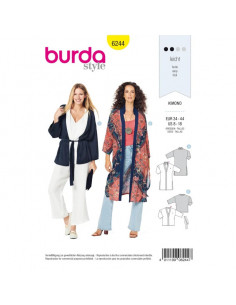 Patron Burda 6244 Veste Gilet femme Kimono - du 34 au 44