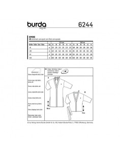 Patron Burda 6244 Veste Gilet femme Kimono - du 34 au 44 2
