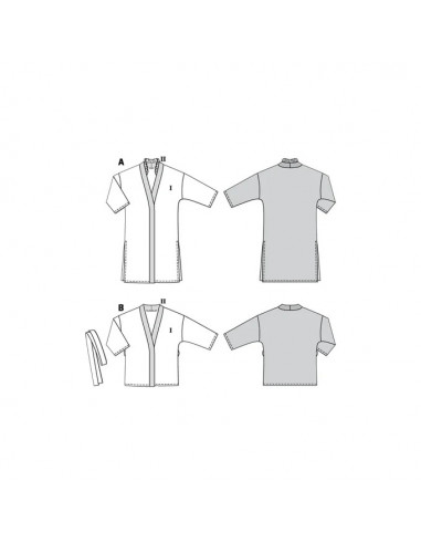 Patron Burda 6244 Veste Gilet femme Kimono - du 34 au 44