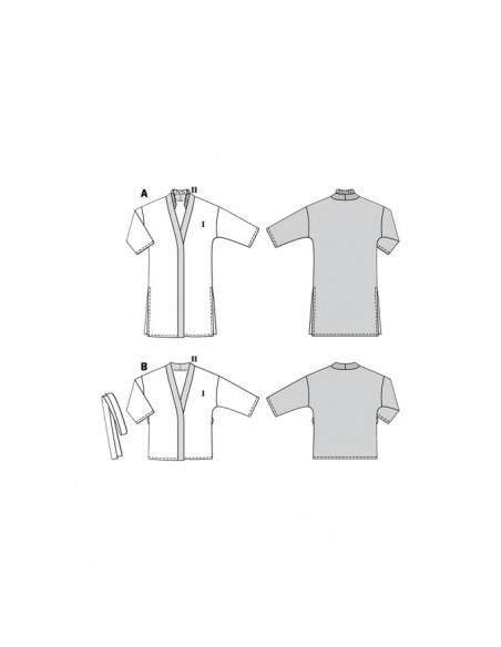 Patron Burda 6244 Veste Gilet femme Kimono - du 34 au 44