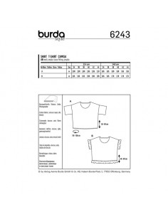 Patron Burda 6243 Tee-Shirt  femme carré, avec ou sans volants - du 34 au 44 2