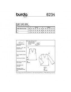 Patron Burda 6234 Blouse femme encolure en V avec ou sans manches longues - du 34 au 44 2
