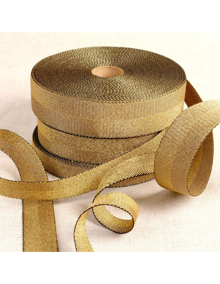 Sangle métallique, 30mm, or noir