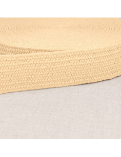 Sangle aspect naturel, 40mm, extensible, crème