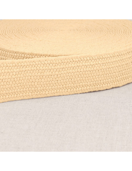 Sangle aspect naturel, 40mm, extensible, crème