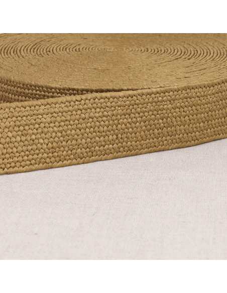 Sangle aspect naturel, 40mm, extensible, beige foncé