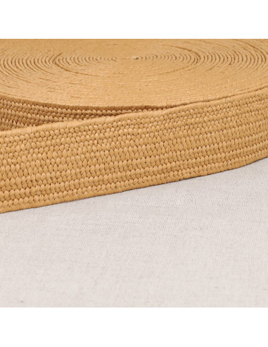 Sangle aspect naturel, 40mm, extensible, beige clair