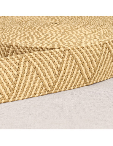 Sangle aspect naturel bicolore, 50mm, extensible, écru