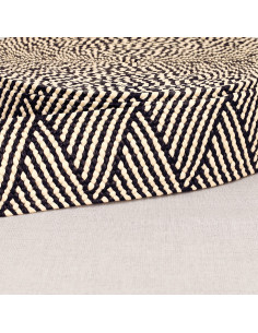 Sangle aspect naturel bicolore, 50mm, extensible, noir