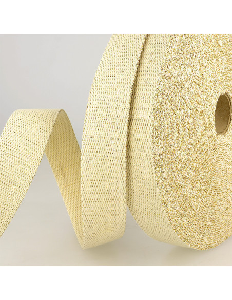 Sangle lurex, 30mm, écru