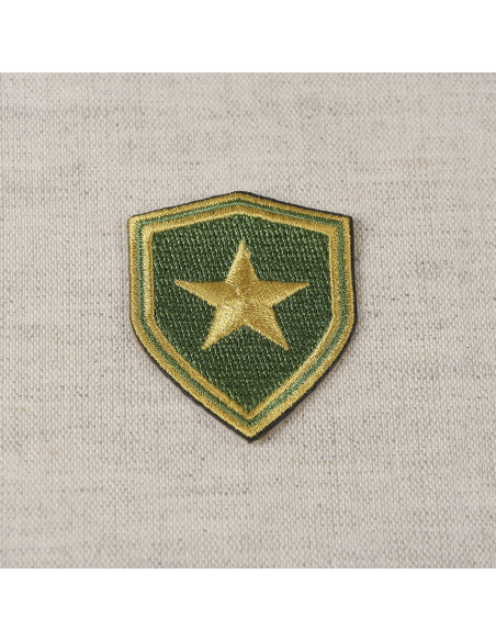 Ecusson thermocollant, blason militaire, étoile, vert