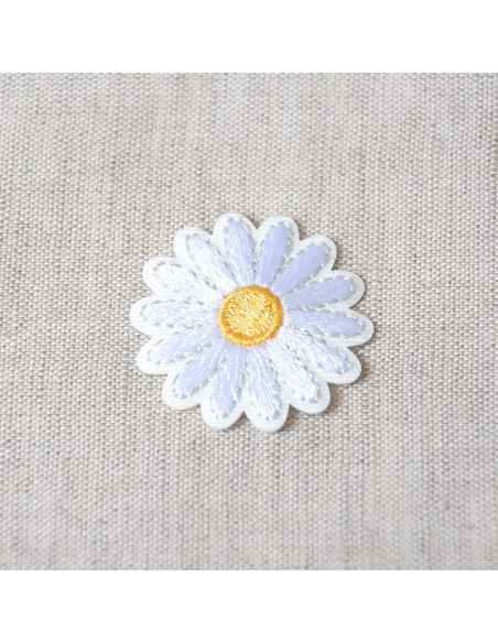Ecusson thermocollant, marguerite, blanc