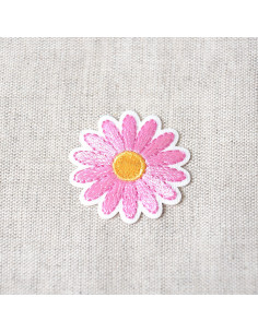 Ecusson thermocollant, marguerite, rose
