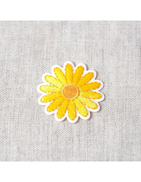 Ecusson thermocollant, marguerite, jaune