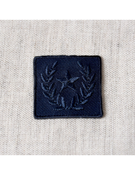 Ecusson thermocollant, badge étoile, bleu marine