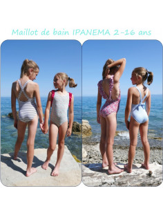 Patron Petits D'om, Ipanema, Maillot de bain fille (2 à 16 ans)