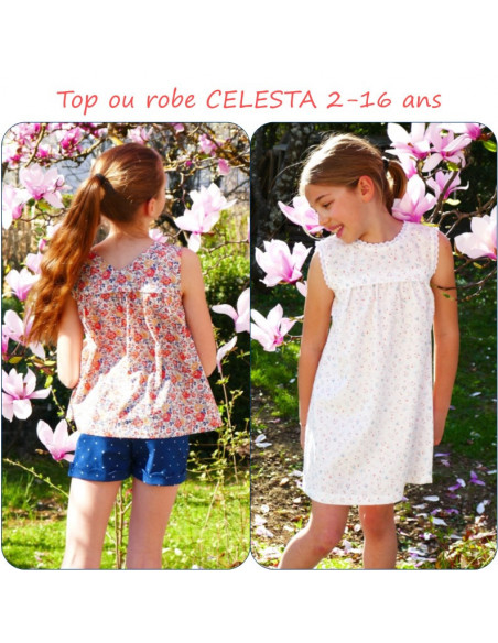 Patron Petits D'om, Celesta, top ou robe (de 2 à 16ans)
