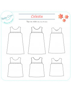 Patron Petits D'om, Celesta, top ou robe (de 2 à 16ans) 2