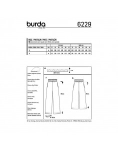 Patron Burda 6229 Pantalon femme et pantacourt à coulisse élastique jambes amples - du 32 au 42 2