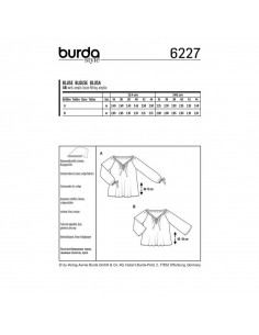 Patron Burda 6227 Blouse ou tunique femme Carmen – coulisse à ruban - du 34 au 44 2