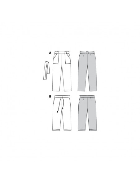 Patron Burda 6218 Pantalon ou pantacourt femme droit poches invisibles ou plaquées - du 44 au 54