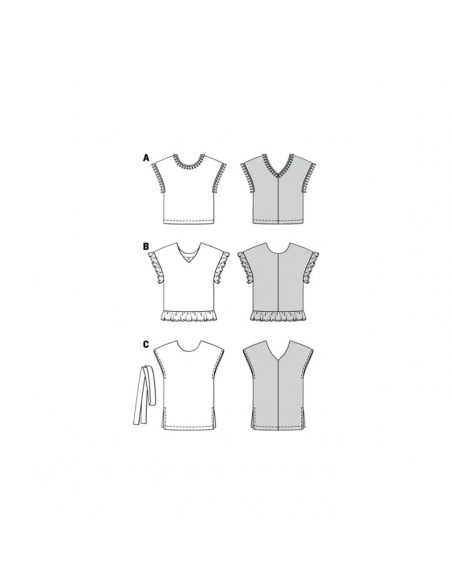 Patron Burda 6204 Tee-Shirt blouse femme réversible - du 34 au 44