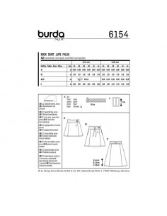 Patron Burda 6154 Jupe légèrement évasée ceinture extensible - du 34 au 44 2