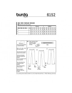 Patron Burda 6152 Pantalon pattes d'éléphant avec ceinture et fermeture à glissière sur le côté - du 34 au 44 2