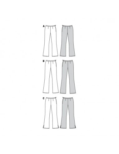 Patron Burda 6152 Pantalon pattes d'éléphant avec ceinture et fermeture à glissière sur le côté - du 34 au 44