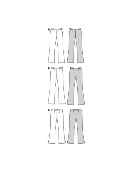 Patron Burda 6152 Pantalon pattes d'éléphant avec ceinture et fermeture à glissière sur le côté - du 34 au 44